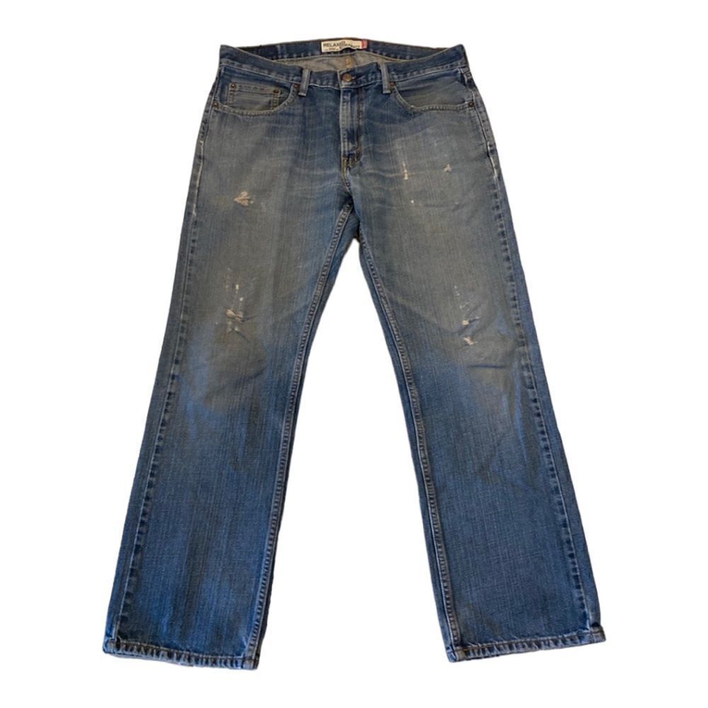 Levi’s Men’s 559 Whiskered Relaxed Distressed Cotton Denim Jeans Size 34x32